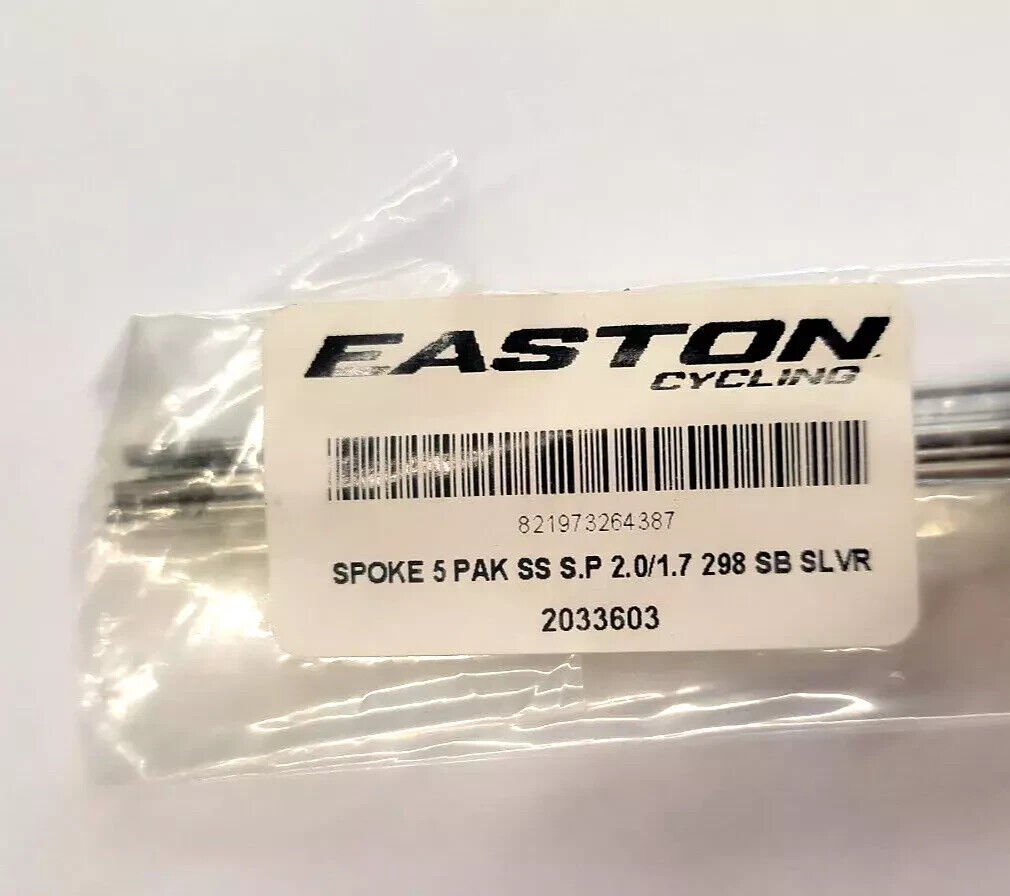 Easton Straight Pull Spokes 2.0 / 1.7 298 mm Straight Bent Head Silver Each