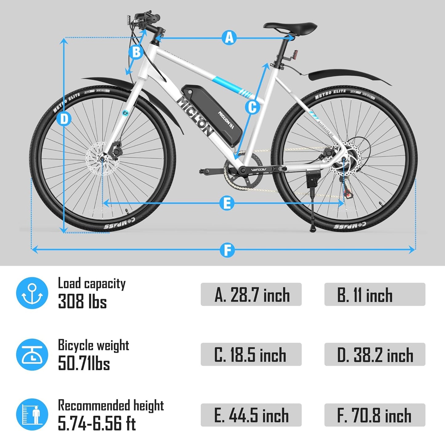 MICLON Macmission 100 Adult Electric Bike 36V/13Ah Battery 44 Miles Range 350W