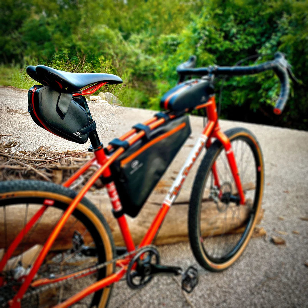 Orange Mud Bicycle Seat Bag Welded TPU Black Orange