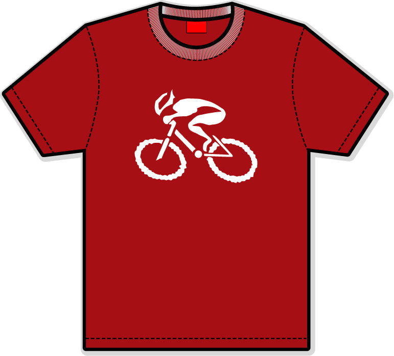 G-Man Apparel Bicycle T-Shirt - Cherry Red