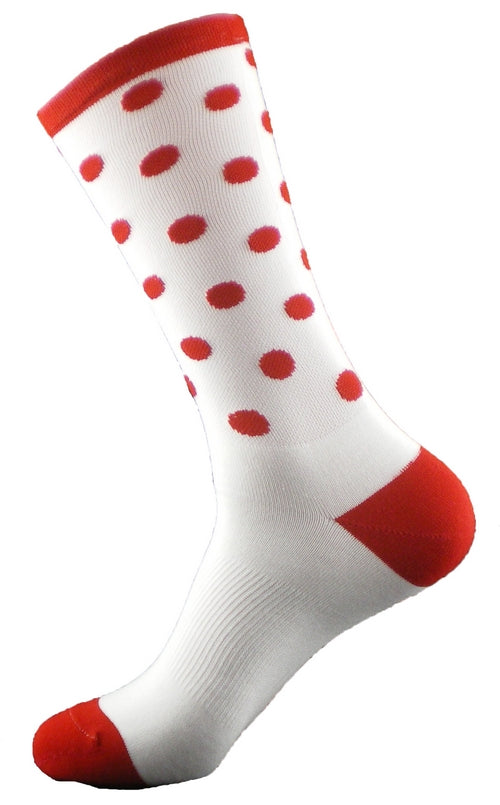 GIZMO Socks - Polka Dots 8" - Red - Small & Medium