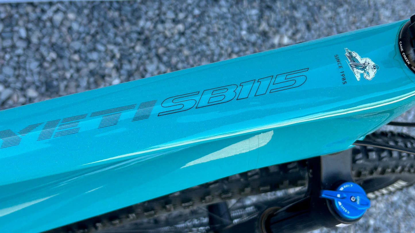 2022 Yeti SB115 Carbon MTB Turquoise C2 Kit Sram GX X-Large Fully Ride Wrapped