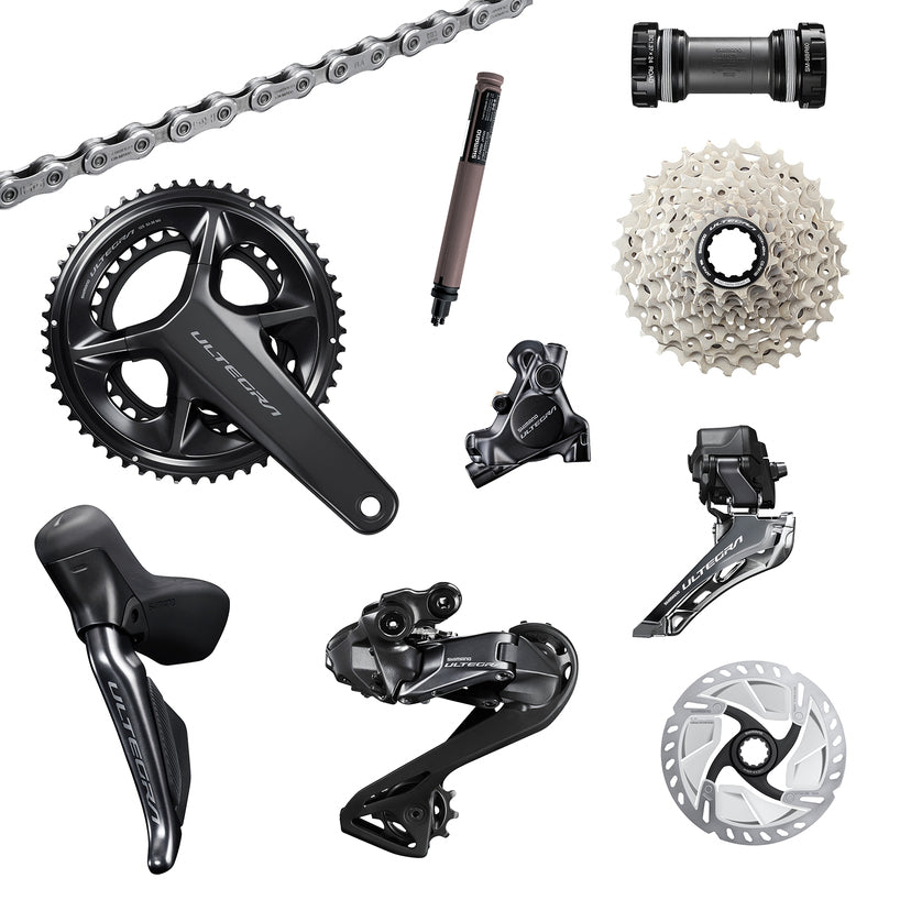 Shimano Ultegra R8150 Di2 Road Groupset - 2x12, Front/Rear Derailleurs, Shift/Brake Levers, Disc Calipers, Chain, Battery, and Di2 Wires