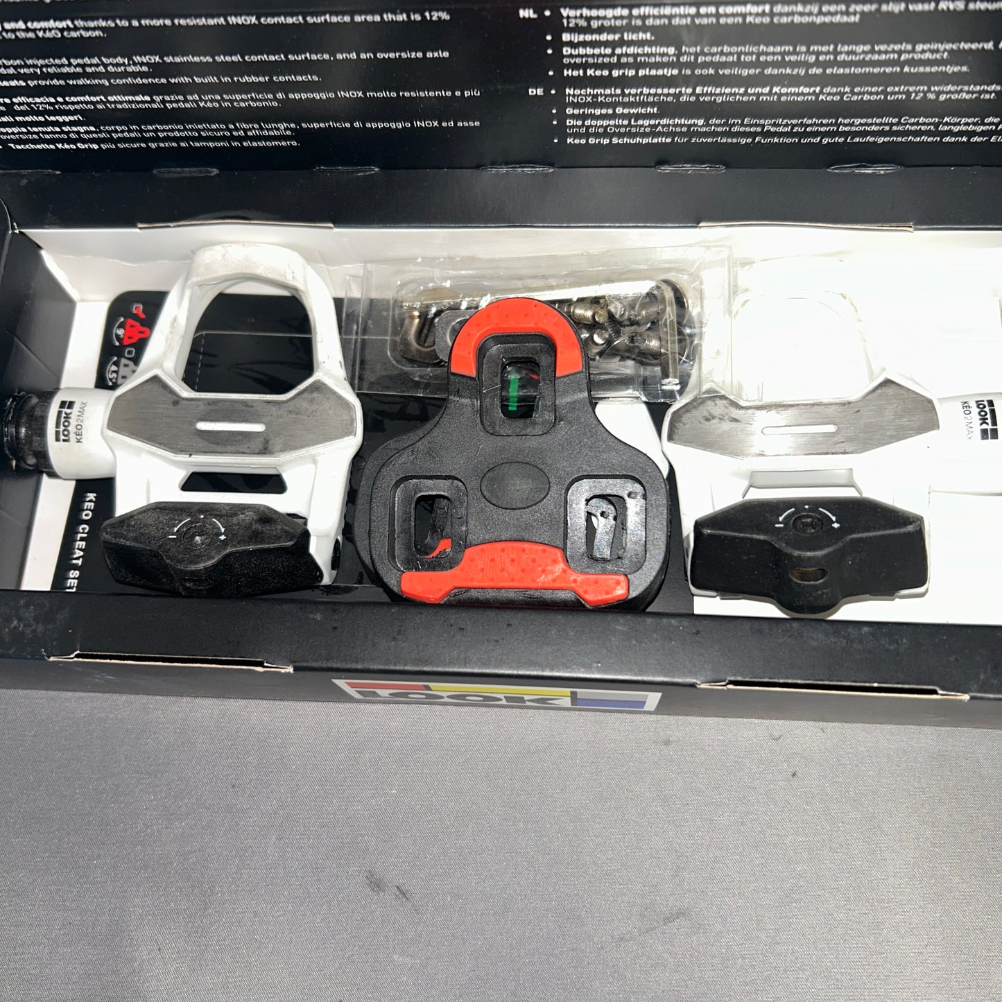 Look Keo 2 Max White Black Road Cycling Pedals NO Cleats Clipless Pedals