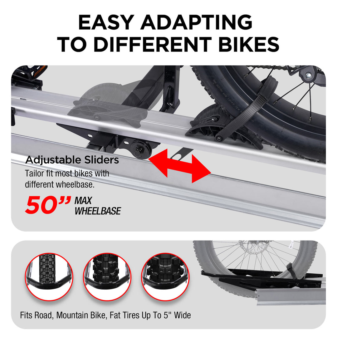 Young Electric 1-Bike Hitch  Rack with Ramp 100 LBS Capacity 2'' Receiver