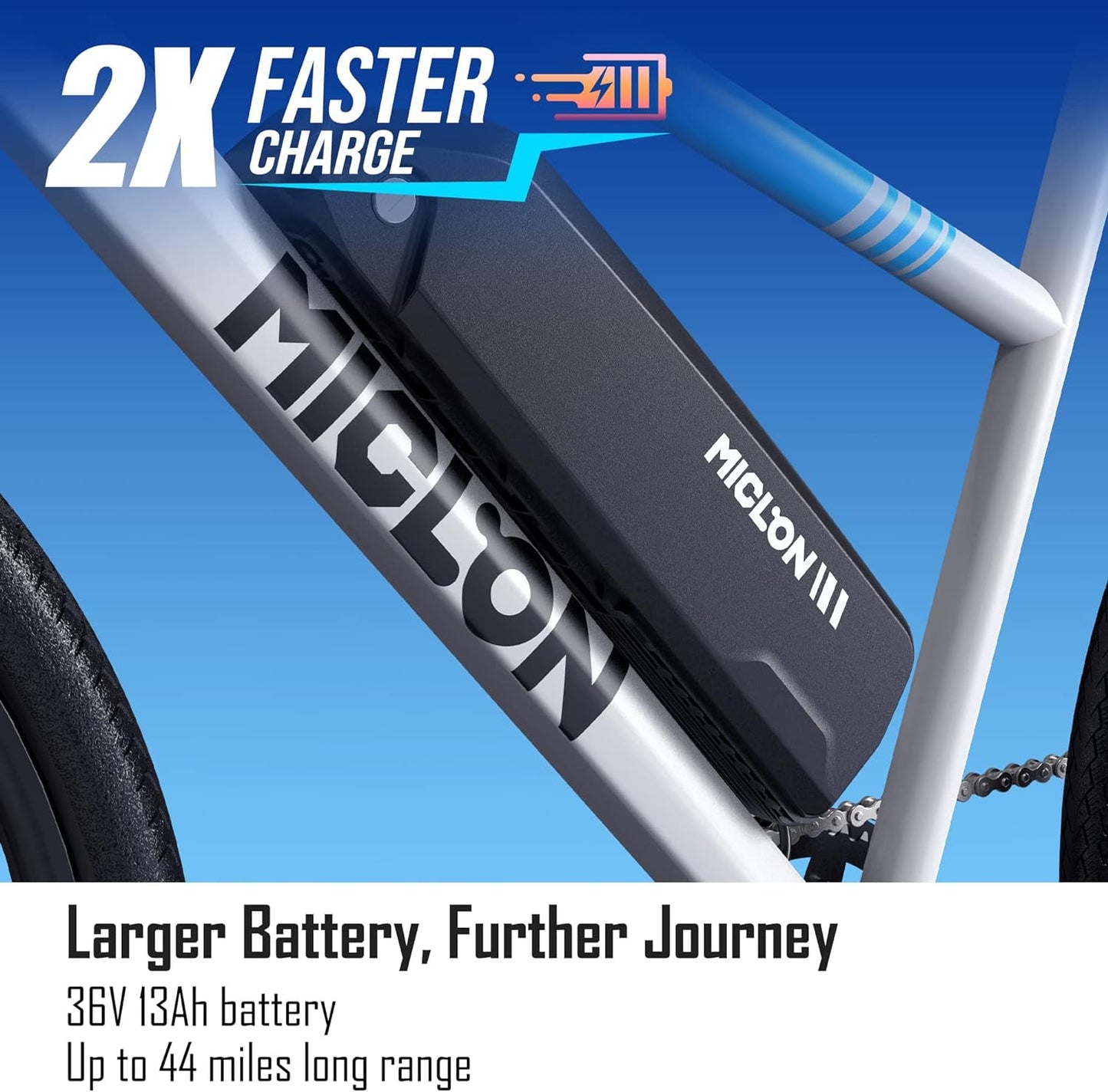 MICLON Macmission 100 Adult Electric Bike 36V/13Ah Battery 44 Miles Range 350W