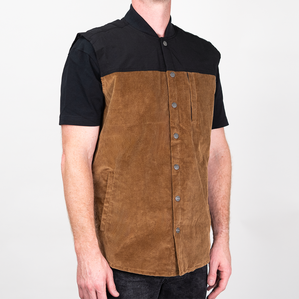 Corduroy Vest - Brown Black