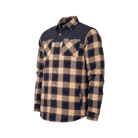 Flannel Jacket - Navy/Tan Plaid