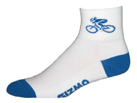 GIZMO Socks - Bicycle - White/Blue - Small Only