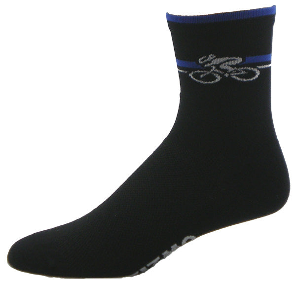 GIZMO Socks - Bicycle 5" - Black/Blue - Small Only