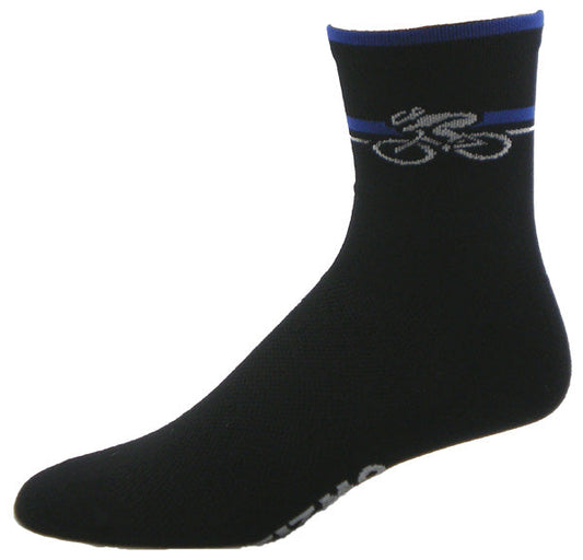 GIZMO Socks - Bicycle 5" - Black/Blue - Small Only