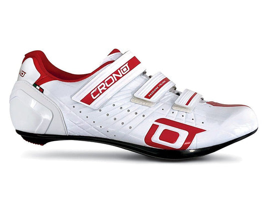 CRONO CR4 Road Cycling Shoes - White/Red
