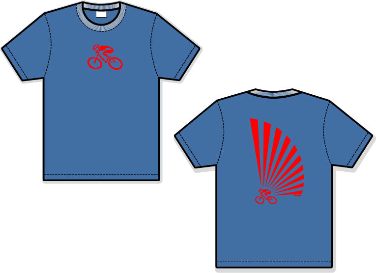 G-Man Apparel Rising Sun Bicycle T-Shirt - Indigo Blue