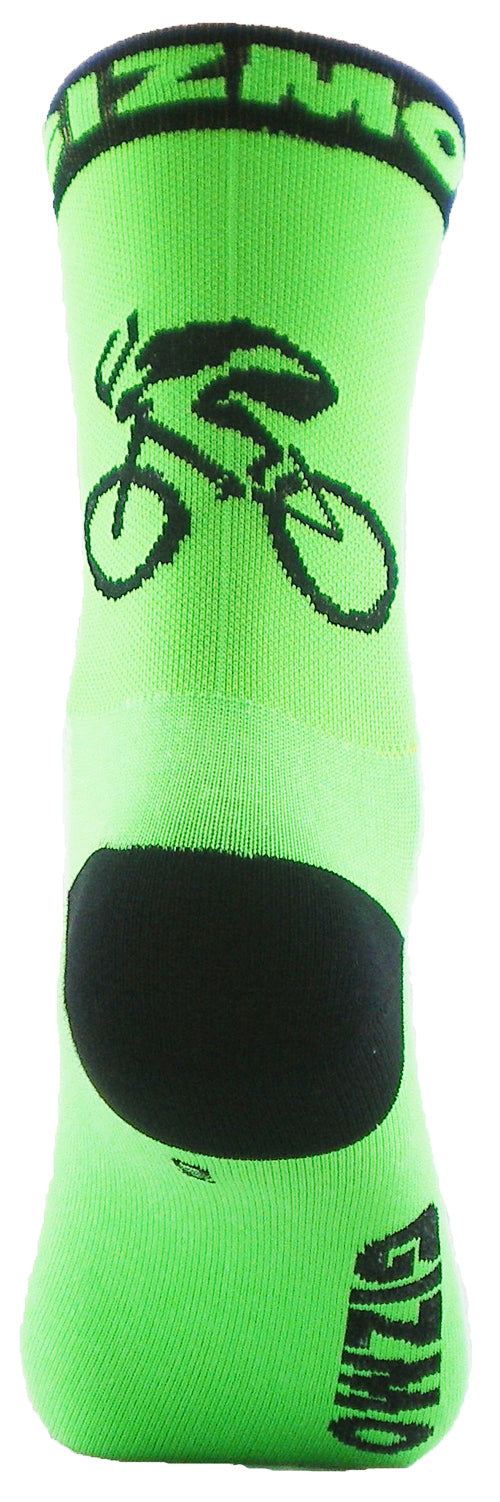 GIZMO Socks - G-Man Bicycle 6" - Neon Green - Small & Medium
