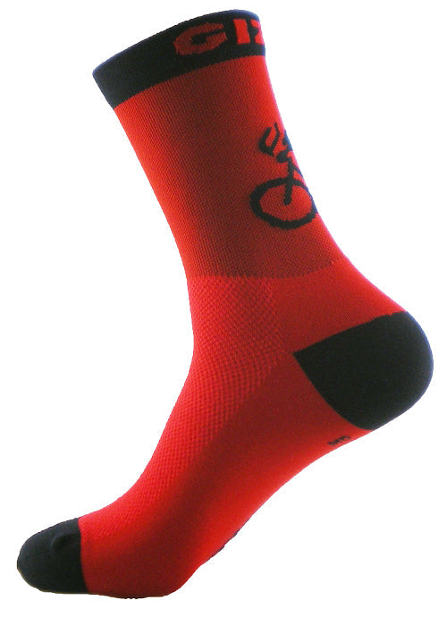 GIZMO Socks - G-Man Bicycle 6" - Red - Small & Medium