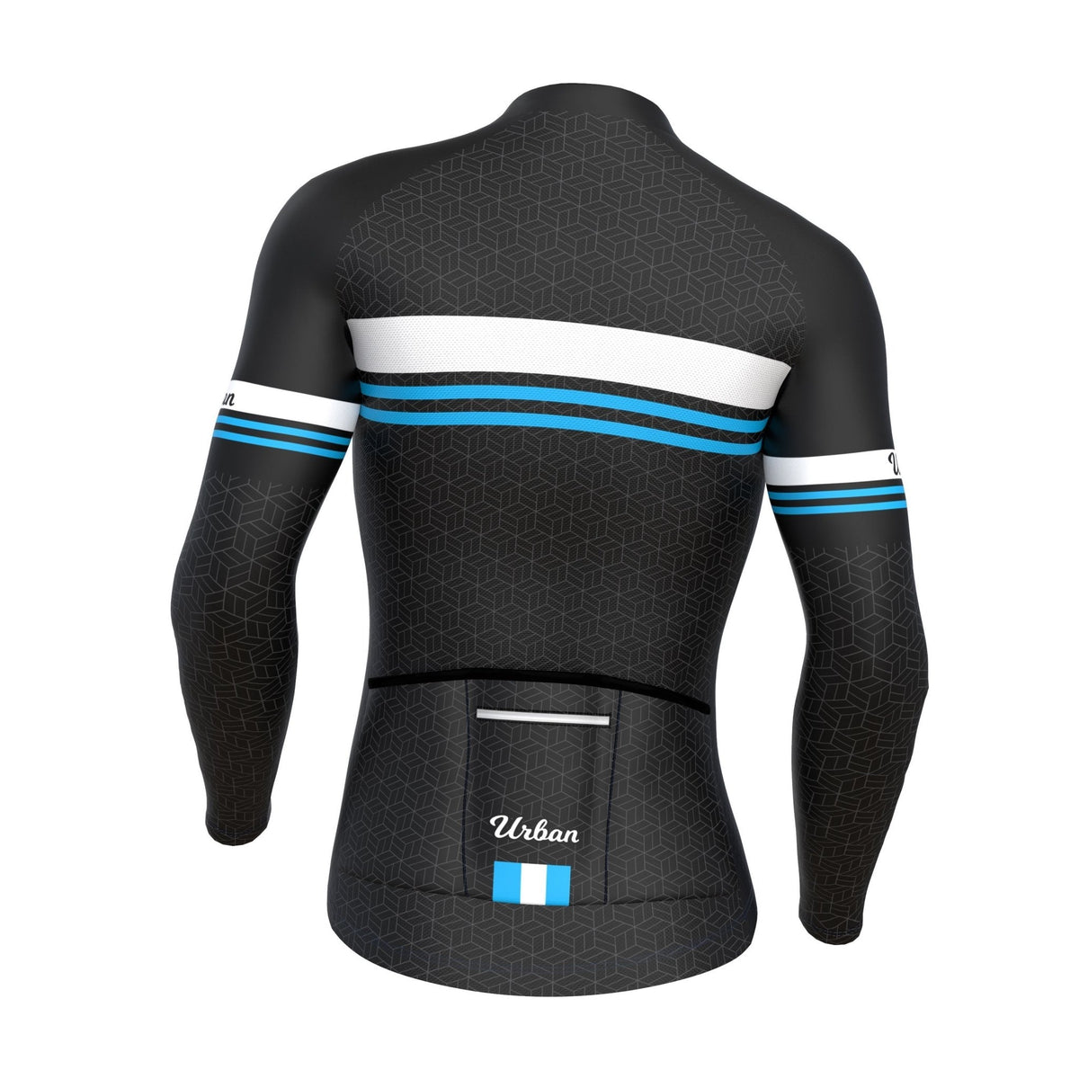Urban Cycling Men’s Classic Black Long Sleeve Jersey & Cargo Bib Tights Kit – Comfort, Fit, and All-Season Performance
