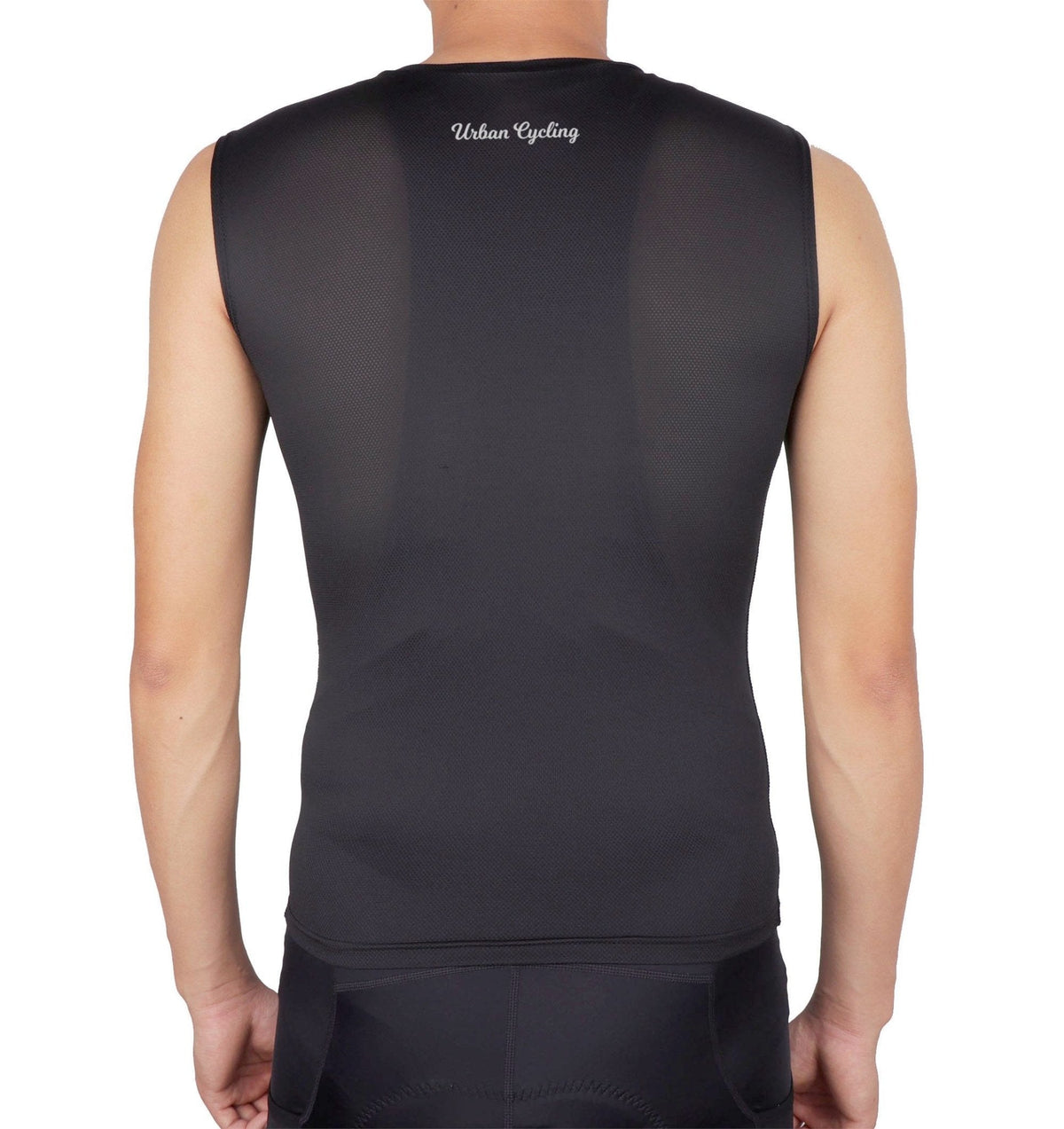 Men's Mesh Base Layer - Black Sleeveless Cycling Undershirt