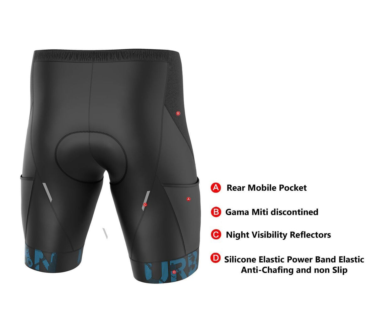 Men’s Pro Padded Cycling Shorts — Performance Fit with Hidden Cargo Pockets