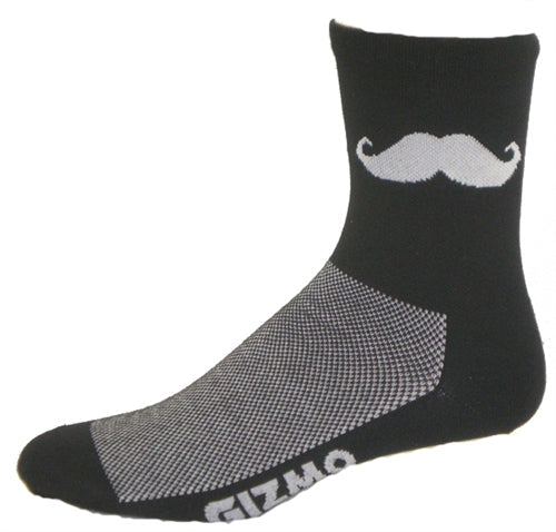 Gizmo Socks - Mustache 5" - Black - Small Only