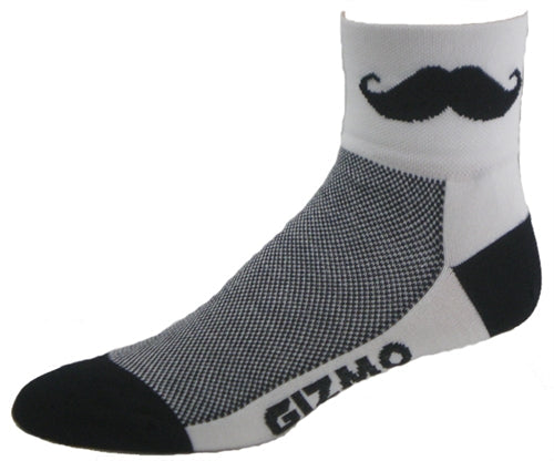 Gizmo Socks - Mustache - White - Small Only