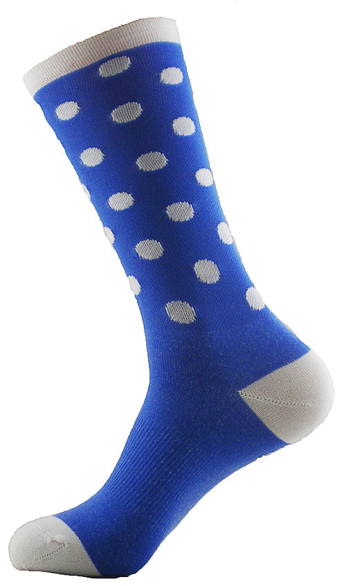 GIZMO Socks - Polka Dots 8" - Blue - Small & Medium