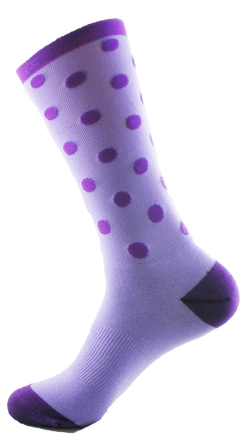 GIZMO Socks - Polka Dots 8" - Purple - Small Only