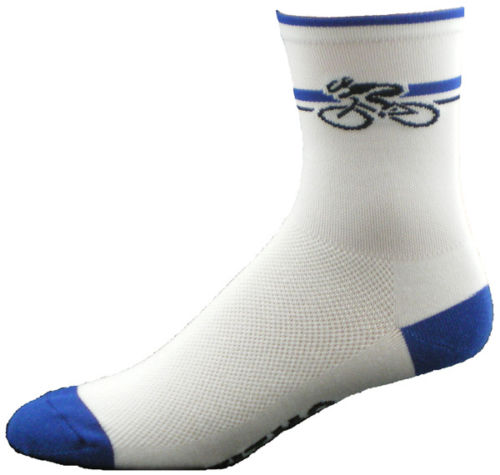 GIZMO Socks - Bicycle 5" - White/Blue - Small Only
