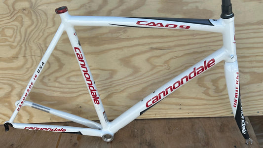 CANNONDALE CAAD9 ALUMINIUM FRAMESET 58 CM WHITE MADE IN USA - 2010