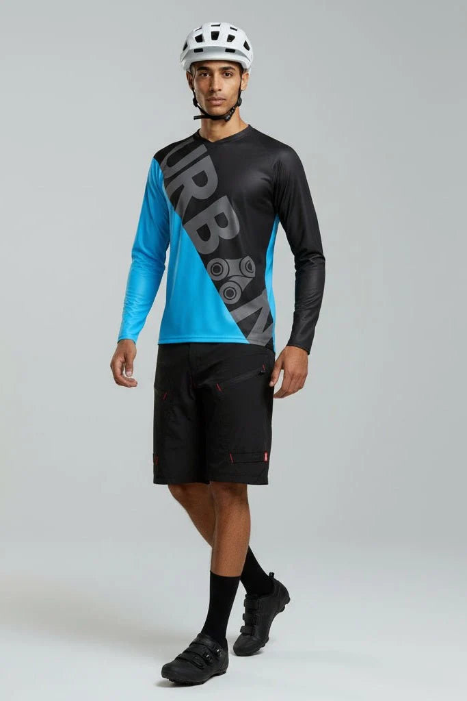 Urban Cycling Men’s TrailBuster Long Sleeve MTB Mountain Bike Cycling Jersey – Performance Fit, Breathable Comfort