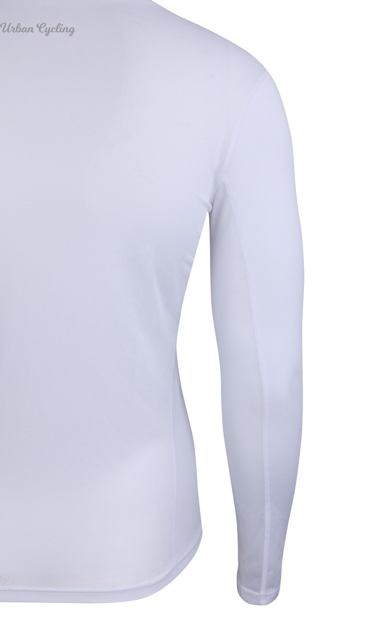 Men's Mesh Base Layer - White Long Sleeve Cycling Undershirt