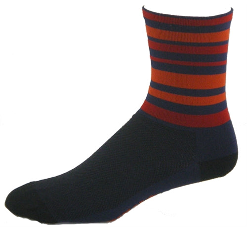 Gizmo Socks - Velo Stripes 6" - Navy - Small & Medium