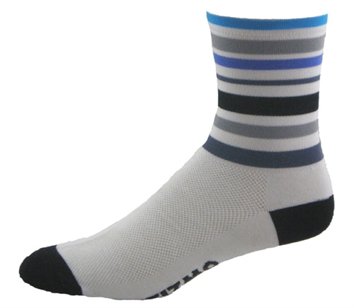 Gizmo Socks - Velo Stripes 6" - White - Small only