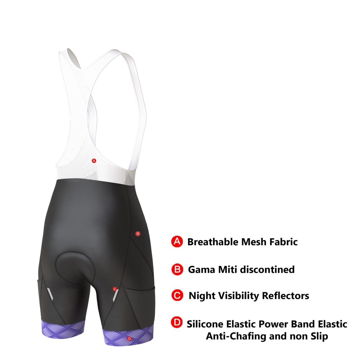 Women's Pro Series Purple Cycling Short Sleeve Jerseys / Bib Shorts