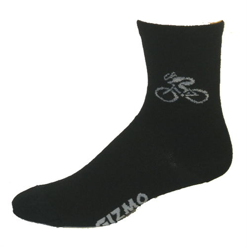 GIZMO Wooly-G Socks - Bicycle 5" - Black - Small only