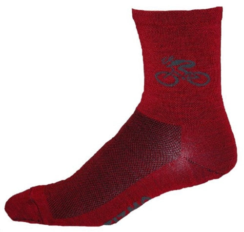 GIZMO Wooly-G Socks - Bicycle 5" - Red - Small & Medium