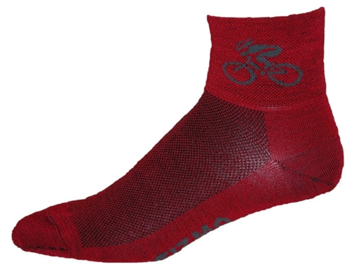 GIZMO Wooly-G Socks - Bicycle - Red - Small, Medium & Large