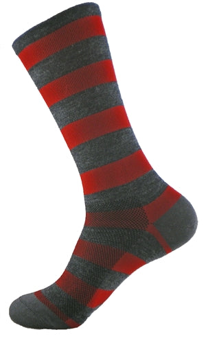 GIZMO Wooly-G Socks - Tall 8" - Red/Grey - Small & Medium