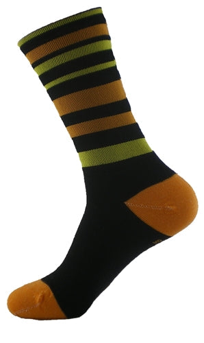 GIZMO Wooly-G Socks - Velo Stripes - Black/Orange - Small & Medium