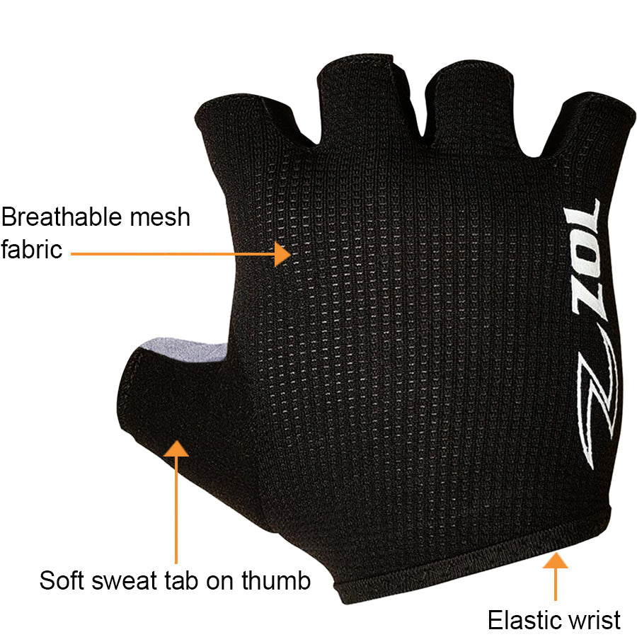 ZOL Tour Mens and Women Cycling Gloves Half Finger Breathable Comfort Pads Workout Gloves for Gym, Bike Gloves Full palm protection - Zol Cycling